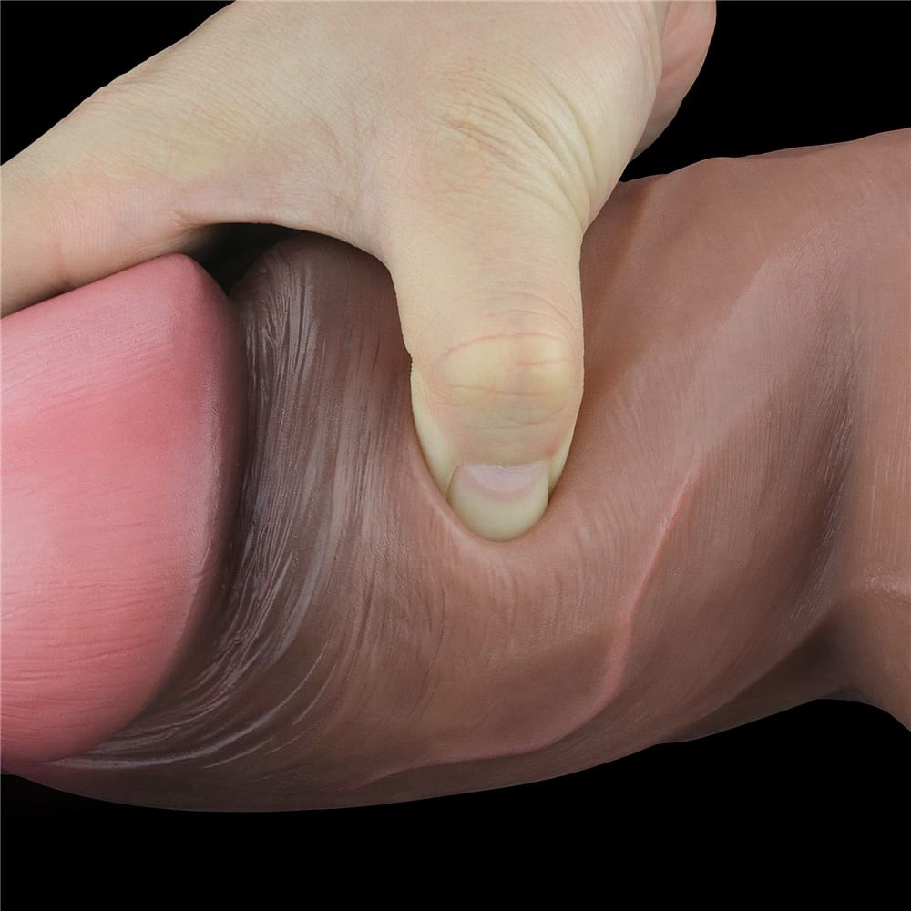 7" Dual-Layered Silicone Nature Cock Brown - Image 8