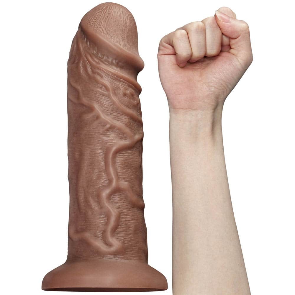 10.5'' Realistic Chubby Vibrating Dildo Brown - Image 10