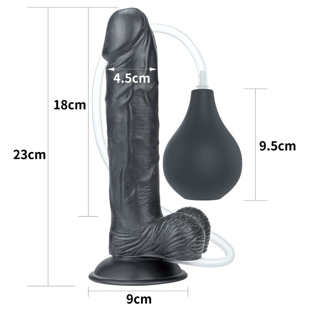 9'' Squirt Extreme Dildo - Black - Image 3