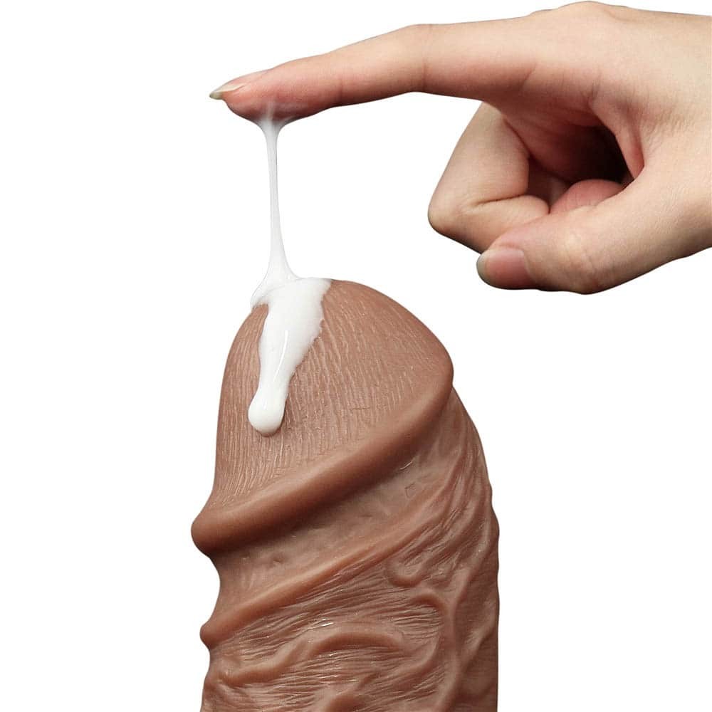10.5'' Realistic Chubby Vibrating Dildo Brown - Image 6