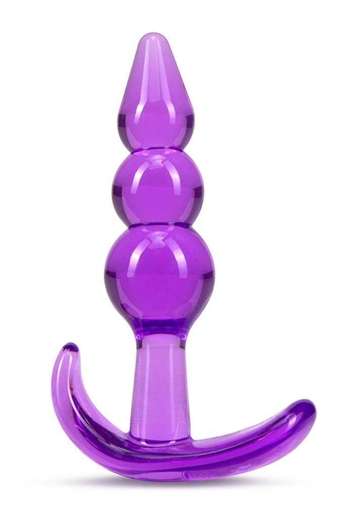 B YOURS TRIPLE BEAD ANAL PLUG PURPLE - Image 2