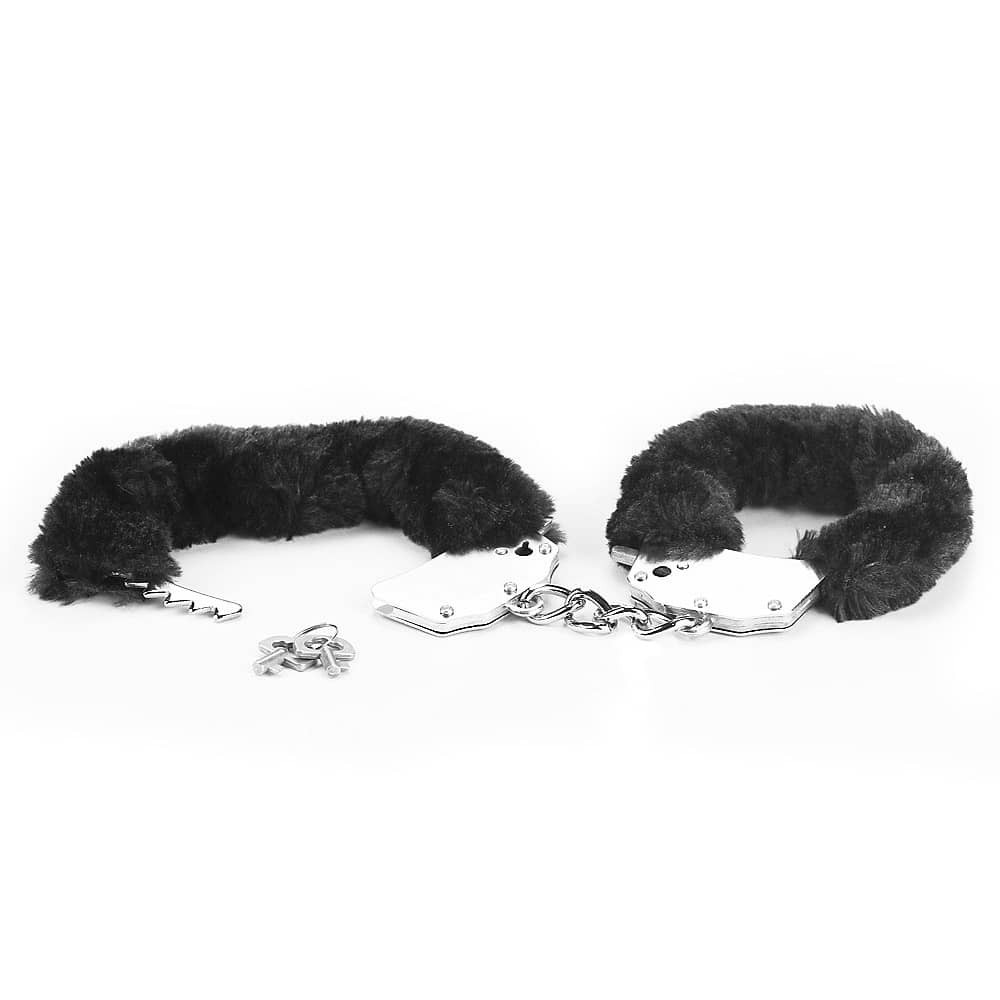 Fetish Pleasure Fluffy Hand Cuffs Black - Image 6