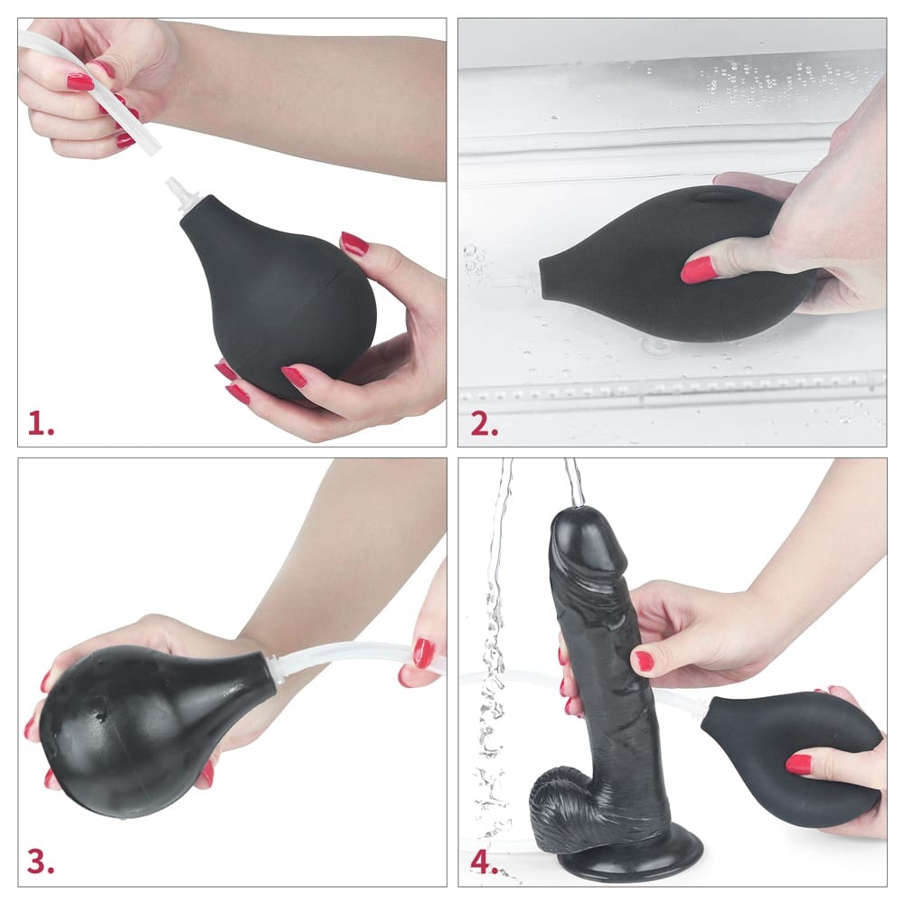 9'' Squirt Extreme Dildo - Black - Image 2
