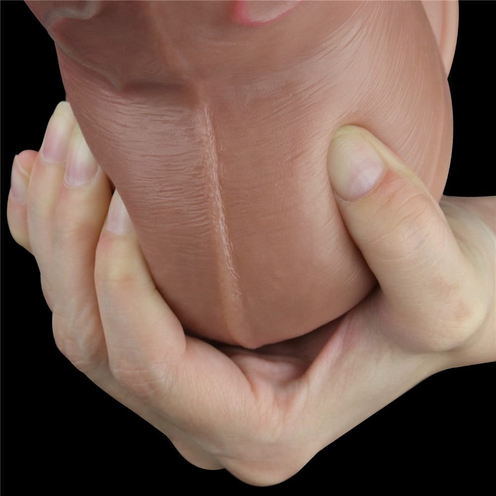7" Dual-Layered Silicone Nature Cock Brown - Image 6