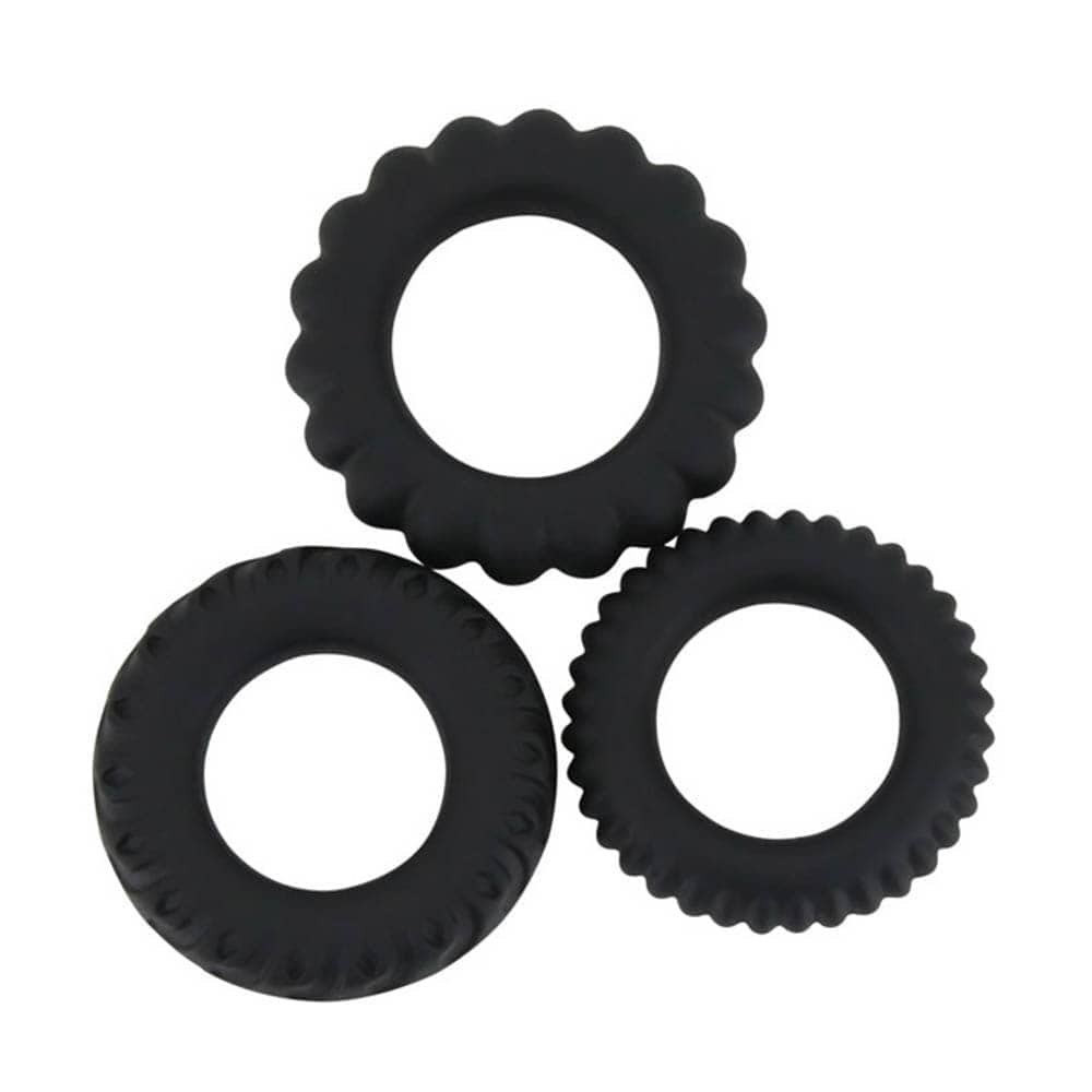 Titan 3 in 1 Silicone Rings Black - Image 3