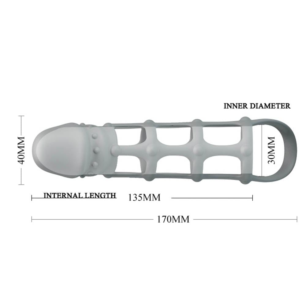Pretty Love Penis Sleeve With Ball Strap White - Image 7