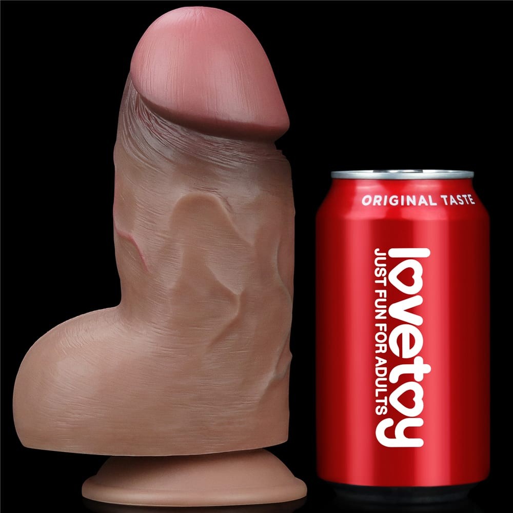 7" Dual-Layered Silicone Nature Cock Brown - Image 3