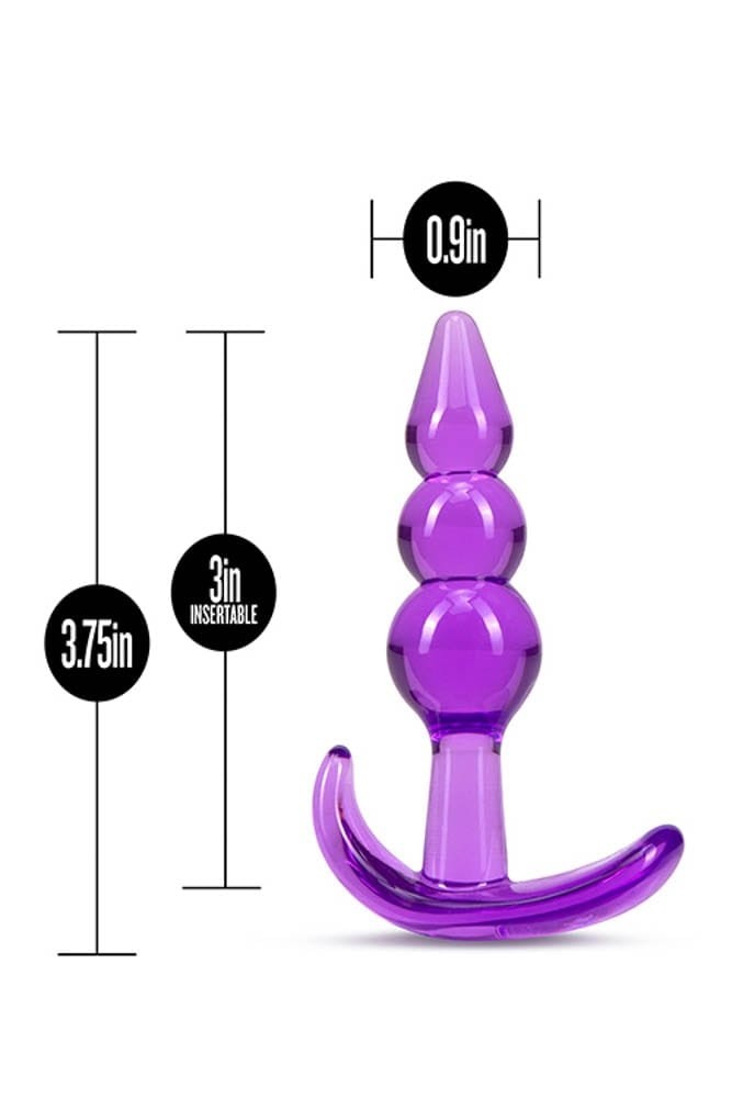 B YOURS TRIPLE BEAD ANAL PLUG PURPLE - Image 5