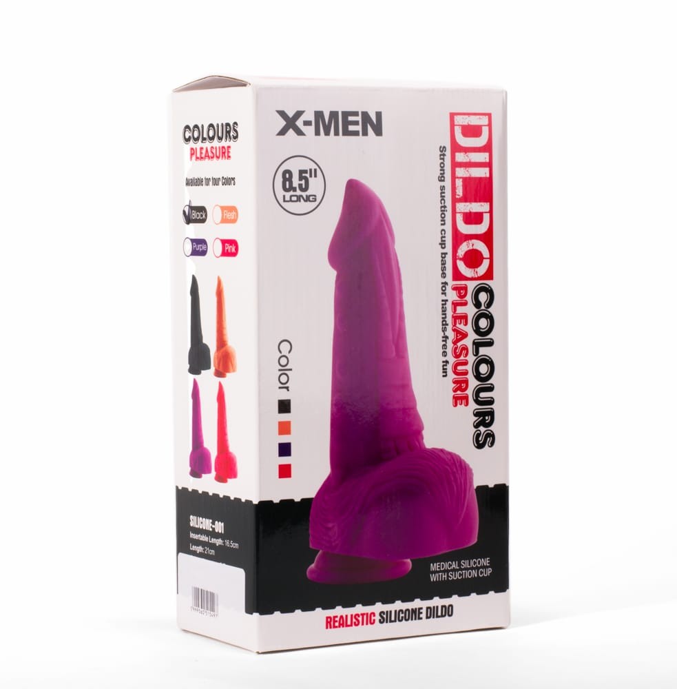 X-MEN 8.5" Dildo Colours Pleasure Black 5 - Image 2