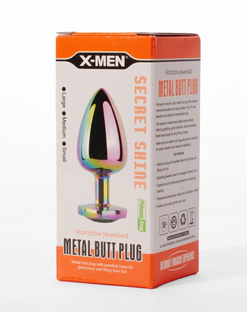 X-MEN Secret Shine Metal Butt Plug Rainbowheart S - Image 2