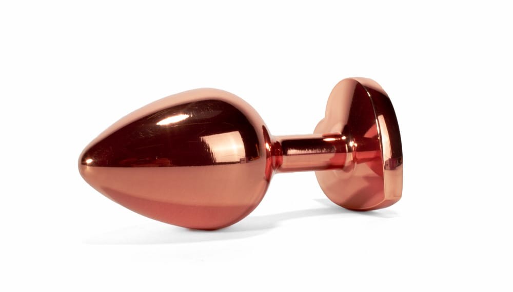 X-MEN Secret Shine Metal Butt Plug Rose Gold Heart L - Image 3