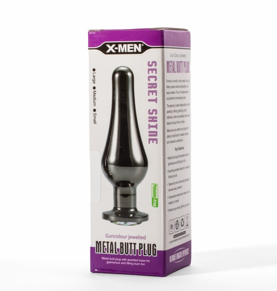 X-Men Secret Shine Gun Colour Jewelled Metal Butt Plug S - Image 2