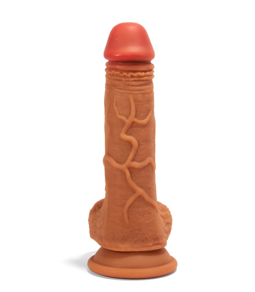 X-MEN 8.3 inch Double Layer Silicone Dildo Brown_B0O50_1 - Image 4