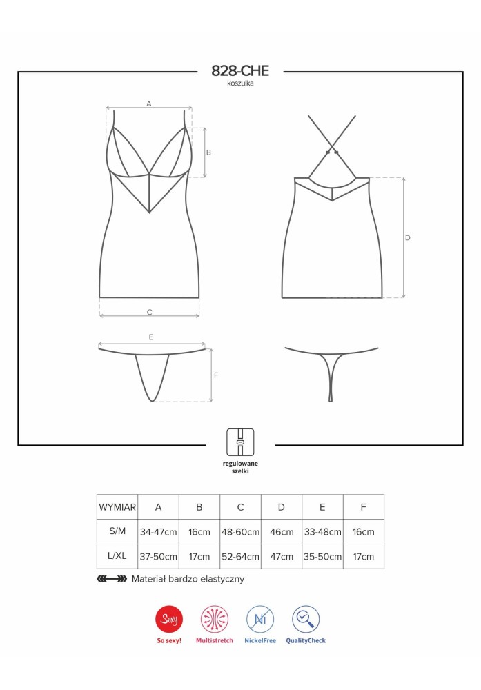 828-CHE-1 chemise & thong S/M - Image 5