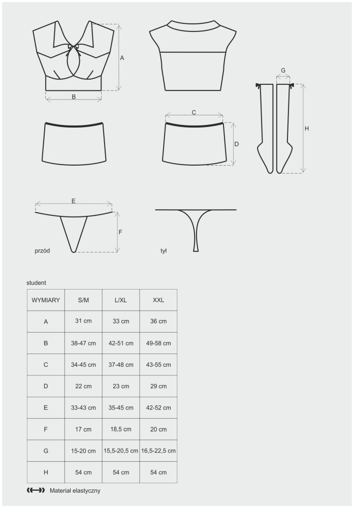 Student 4 pcs costume S/M - Image 4